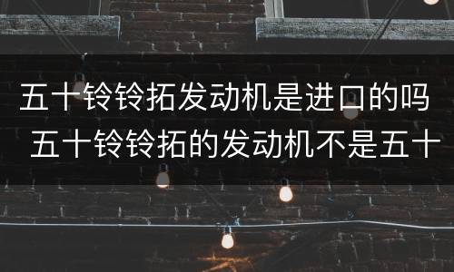 五十铃铃拓发动机是进口的吗 五十铃铃拓的发动机不是五十铃的?