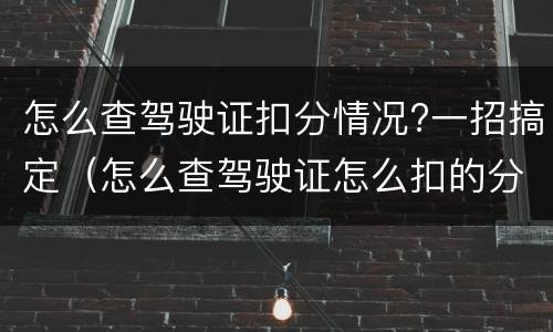 怎么查驾驶证扣分情况?一招搞定（怎么查驾驶证怎么扣的分）