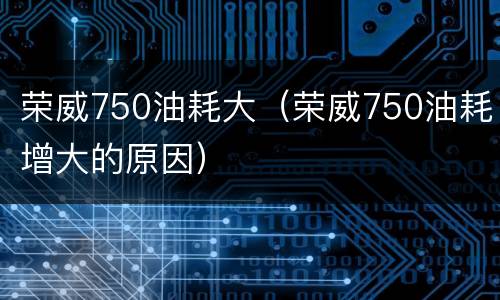 荣威750油耗大（荣威750油耗增大的原因）