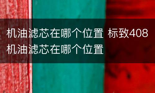 机油滤芯在哪个位置 标致408机油滤芯在哪个位置