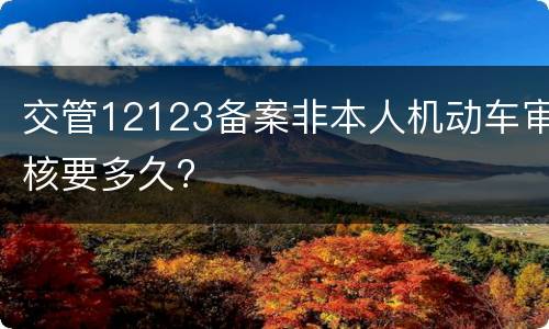 交管12123备案非本人机动车审核要多久?