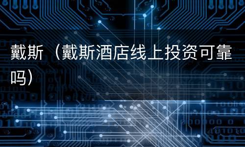 戴斯（戴斯酒店线上投资可靠吗）