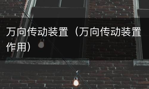 万向传动装置（万向传动装置作用）