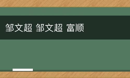 邹文超 邹文超 富顺