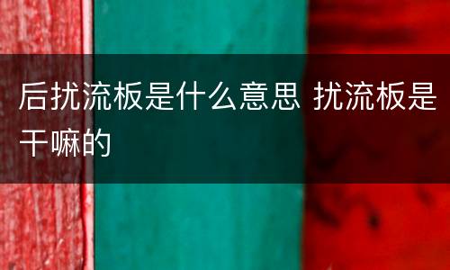 后扰流板是什么意思 扰流板是干嘛的