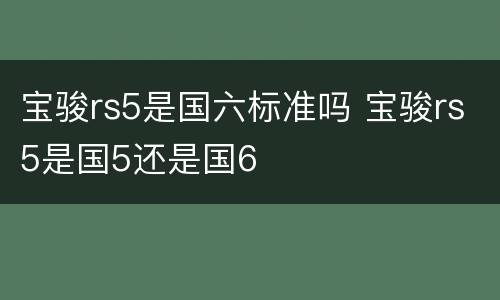 宝骏rs5是国六标准吗 宝骏rs5是国5还是国6