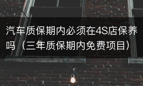 汽车质保期内必须在4S店保养吗（三年质保期内免费项目）