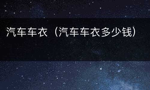 汽车车衣（汽车车衣多少钱）