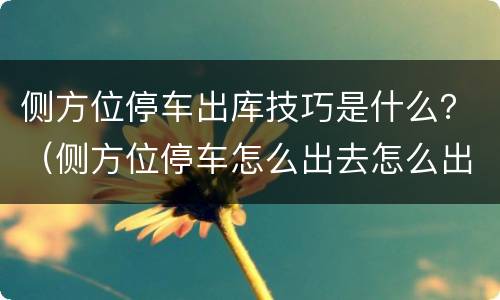 侧方位停车出库技巧是什么？（侧方位停车怎么出去怎么出库需要注意什么）