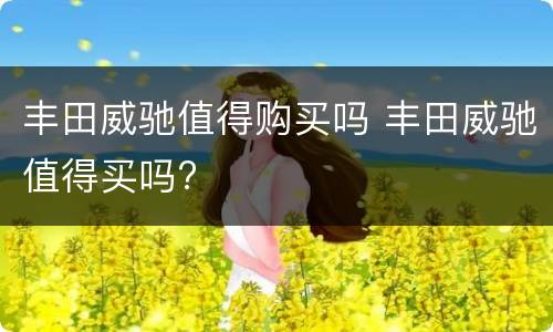 丰田威驰值得购买吗 丰田威驰值得买吗?