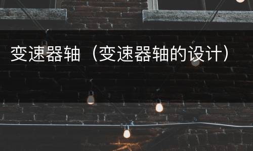 变速器轴（变速器轴的设计）
