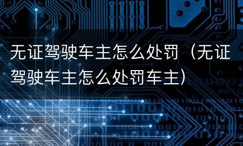 无证驾驶车主怎么处罚（无证驾驶车主怎么处罚车主）