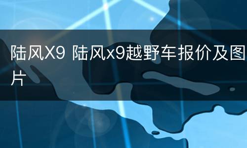 陆风X9 陆风x9越野车报价及图片