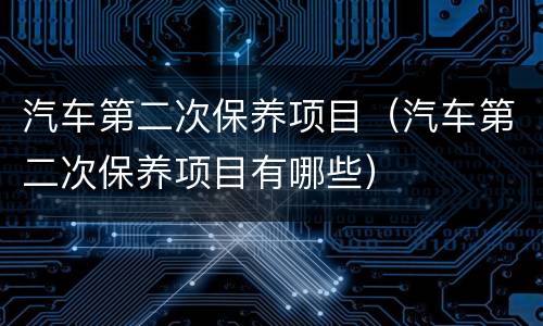 汽车第二次保养项目（汽车第二次保养项目有哪些）