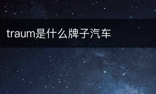 traum是什么牌子汽车