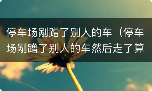 停车场剐蹭了别人的车（停车场剐蹭了别人的车然后走了算肇事逃逸吗）