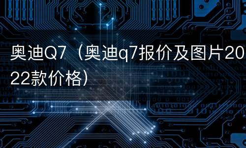 奥迪Q7（奥迪q7报价及图片2022款价格）