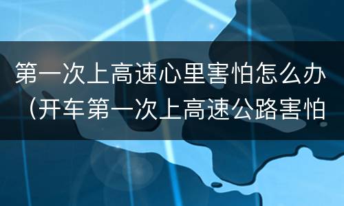第一次上高速心里害怕怎么办（开车第一次上高速公路害怕）