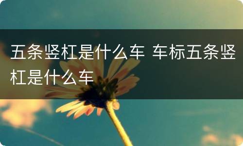 五条竖杠是什么车 车标五条竖杠是什么车