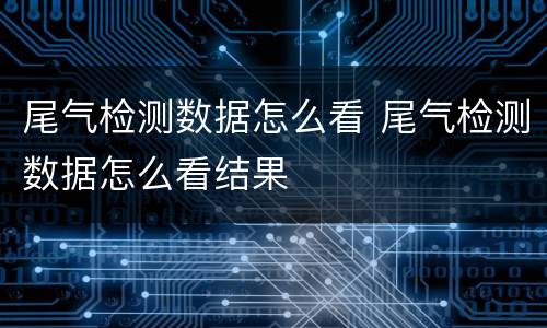 尾气检测数据怎么看 尾气检测数据怎么看结果