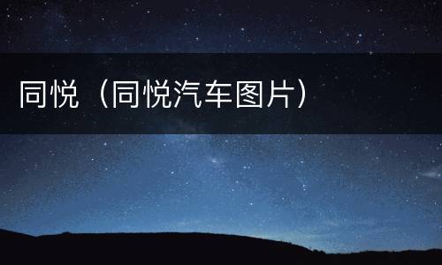 同悦（同悦汽车图片）