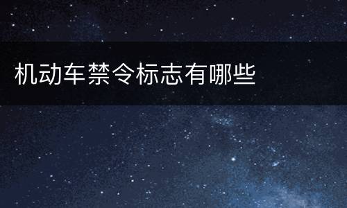 机动车禁令标志有哪些