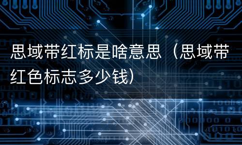 思域带红标是啥意思（思域带红色标志多少钱）