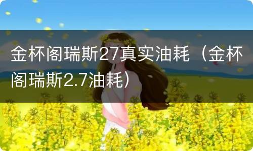 金杯阁瑞斯27真实油耗（金杯阁瑞斯2.7油耗）