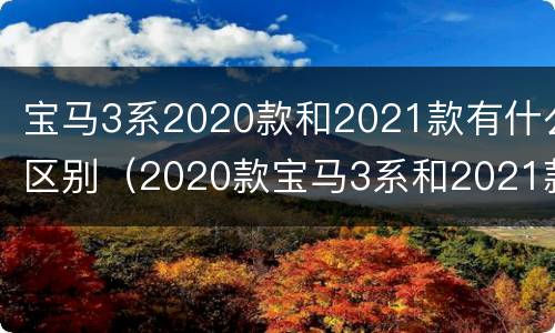 宝马3系2020款和2021款有什么区别（2020款宝马3系和2021款宝马3系区别在哪）