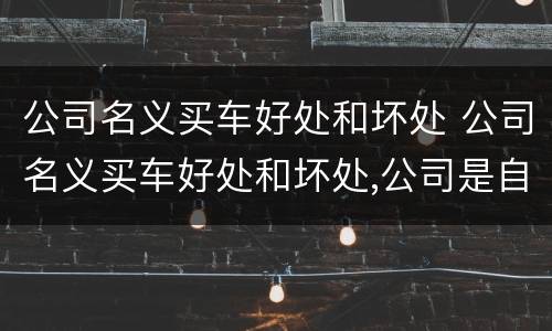 公司名义买车好处和坏处 公司名义买车好处和坏处,公司是自己一个人的