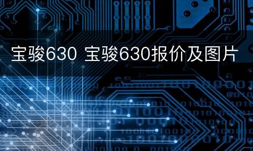 宝骏630 宝骏630报价及图片