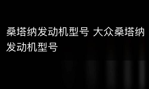 桑塔纳发动机型号 大众桑塔纳发动机型号