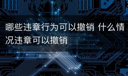 哪些违章行为可以撤销 什么情况违章可以撤销