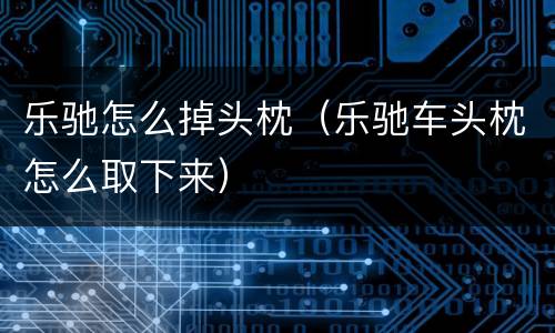 乐驰怎么掉头枕（乐驰车头枕怎么取下来）