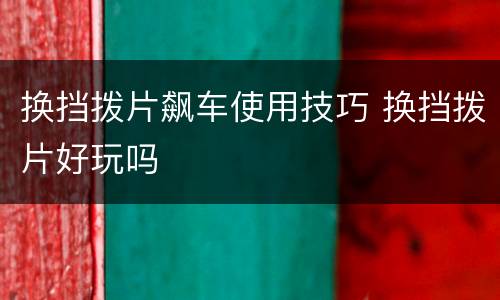 换挡拨片飙车使用技巧 换挡拨片好玩吗