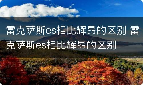 雷克萨斯es相比辉昂的区别 雷克萨斯es相比辉昂的区别