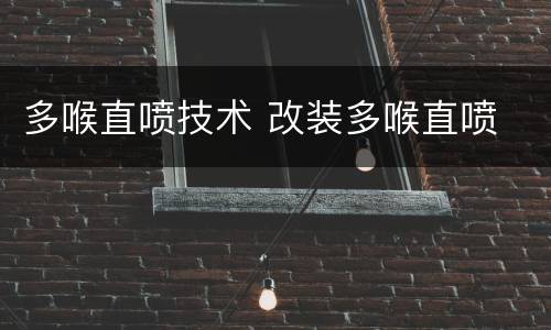 多喉直喷技术 改装多喉直喷