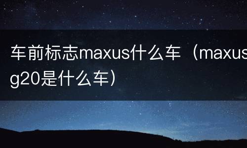 车前标志maxus什么车（maxusg20是什么车）