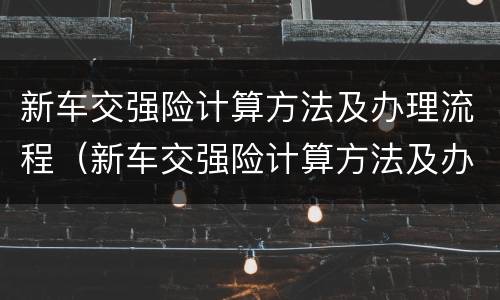 新车交强险计算方法及办理流程（新车交强险计算方法及办理流程图）