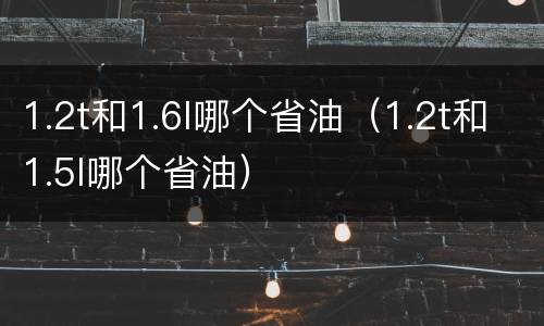1.2t和1.6l哪个省油（1.2t和1.5l哪个省油）
