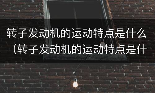 转子发动机的运动特点是什么（转子发动机的运动特点是什么意思）