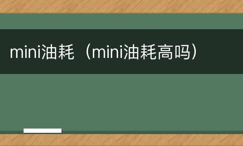 mini油耗（mini油耗高吗）