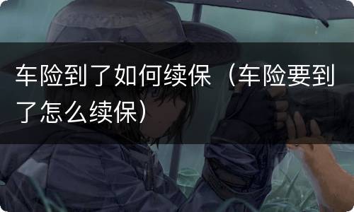 车险到了如何续保（车险要到了怎么续保）
