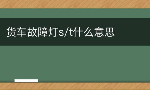 货车故障灯s/t什么意思