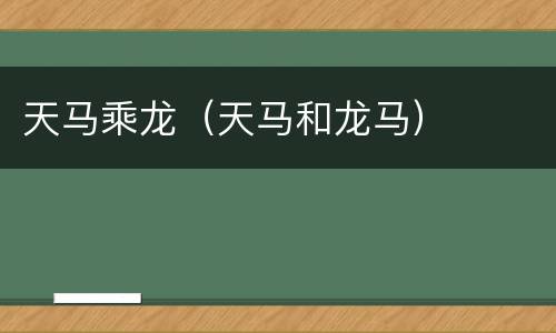 天马乘龙（天马和龙马）