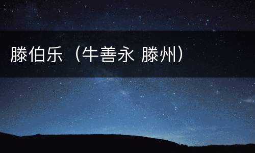 滕伯乐（牛善永 滕州）