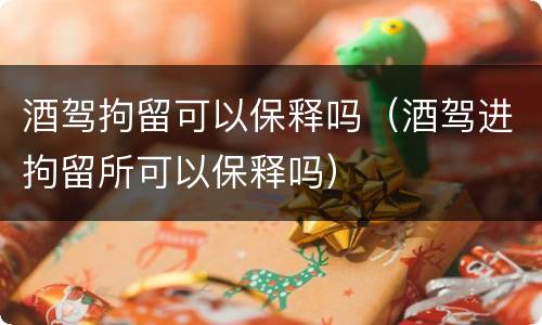 酒驾拘留可以保释吗（酒驾进拘留所可以保释吗）