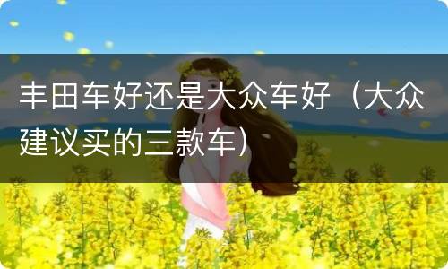 丰田车好还是大众车好（大众建议买的三款车）