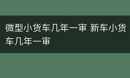 微型小货车几年一审 新车小货车几年一审