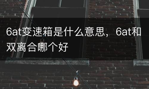 6at变速箱是什么意思，6at和双离合哪个好